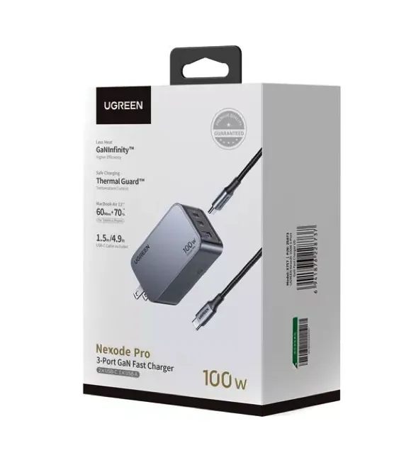 Clic para ver en pantalla completa Cargador Completo Original Ugreen de Triple entrada 100W