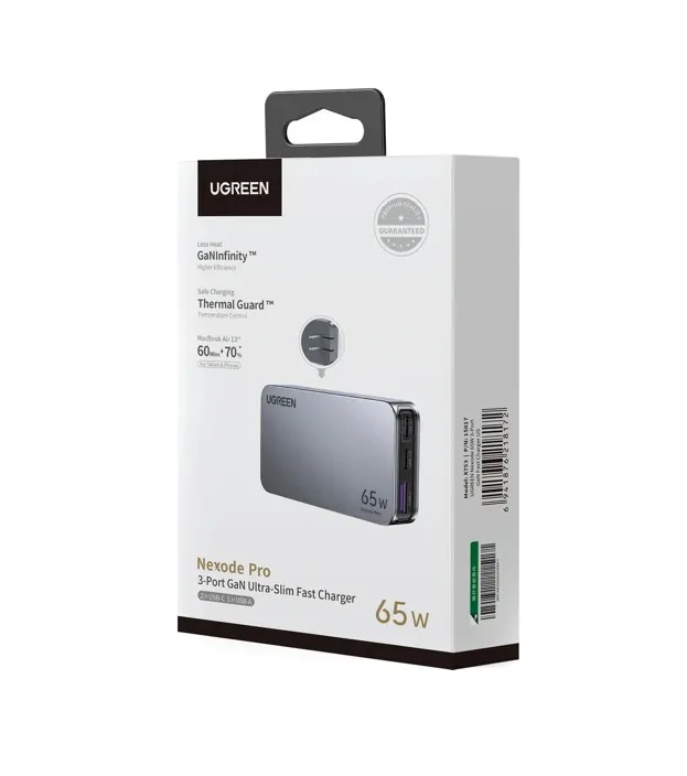 Clic para ver en pantalla completa Cubo de Carga Original Ugreen 3 Puertos 65W