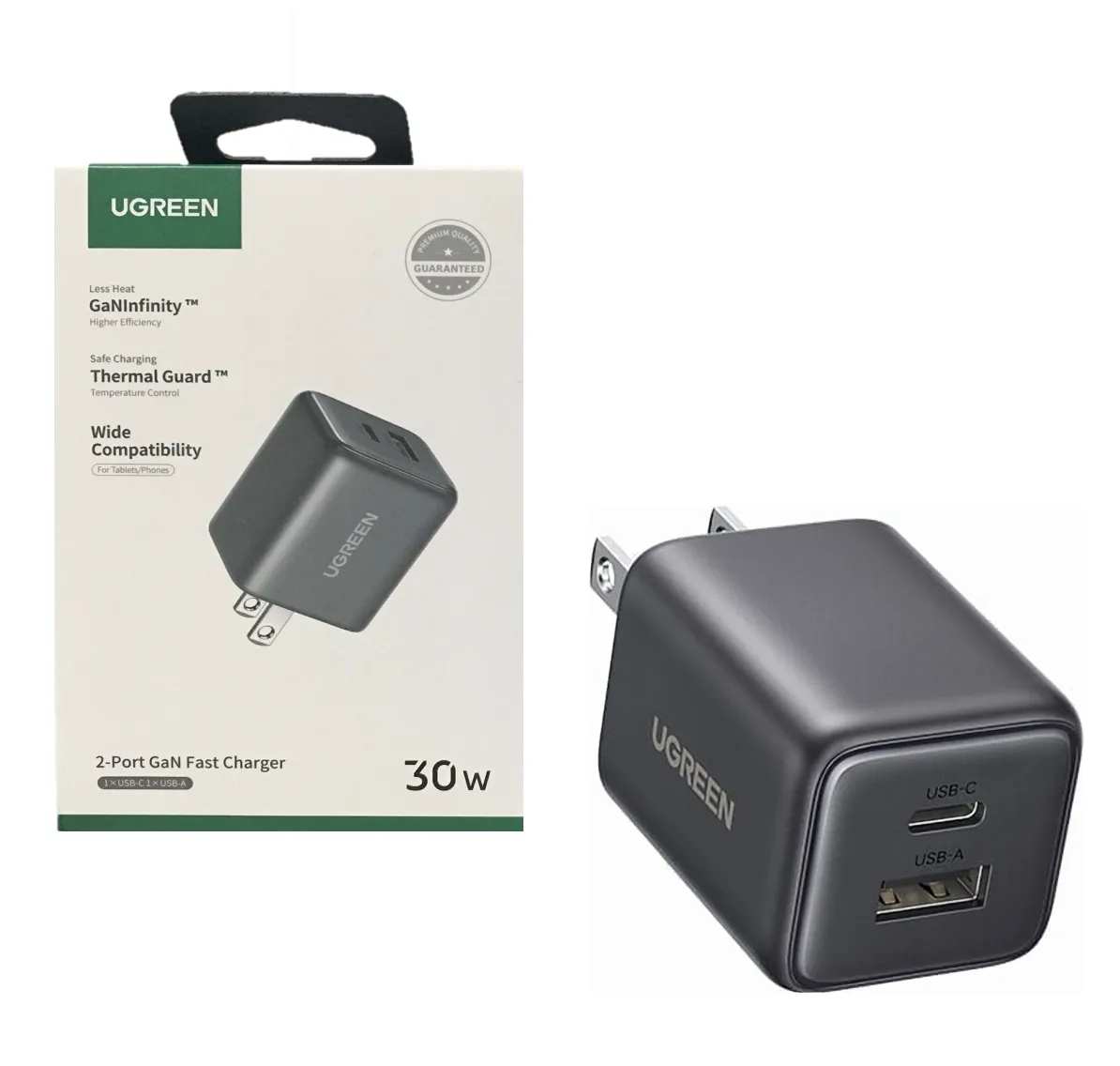 Clic para ver en pantalla completa Cubo de Carga Original Ugreen de 2 Puertos 30W