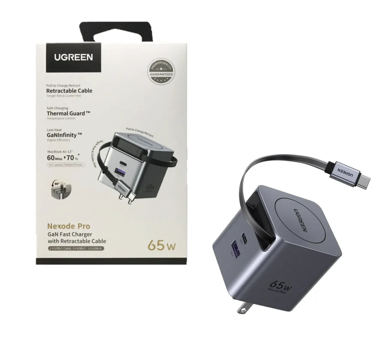 Clic para ver en pantalla completa Cargador Completo Original Ugreen de Triple entrada 65W